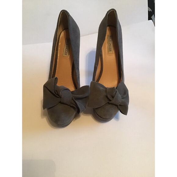 KELSI DAGGER GREY SUEDE PLATFORM BOW 8M - Picture 7 of 12